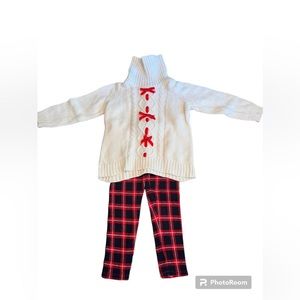 Janie and Jack outfit. Size 3. Plaid pants with turtleneck sweater.